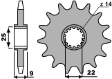 PBR gear wheel 2097 14 18NC